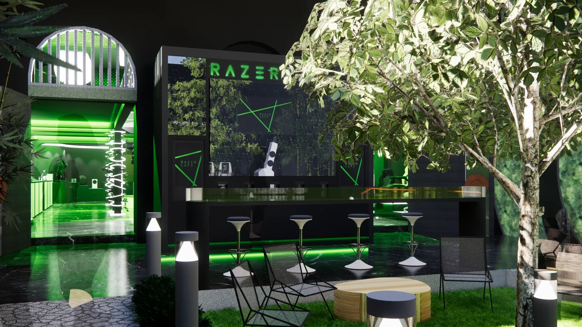 Into the Wild Wood of Razer: café area