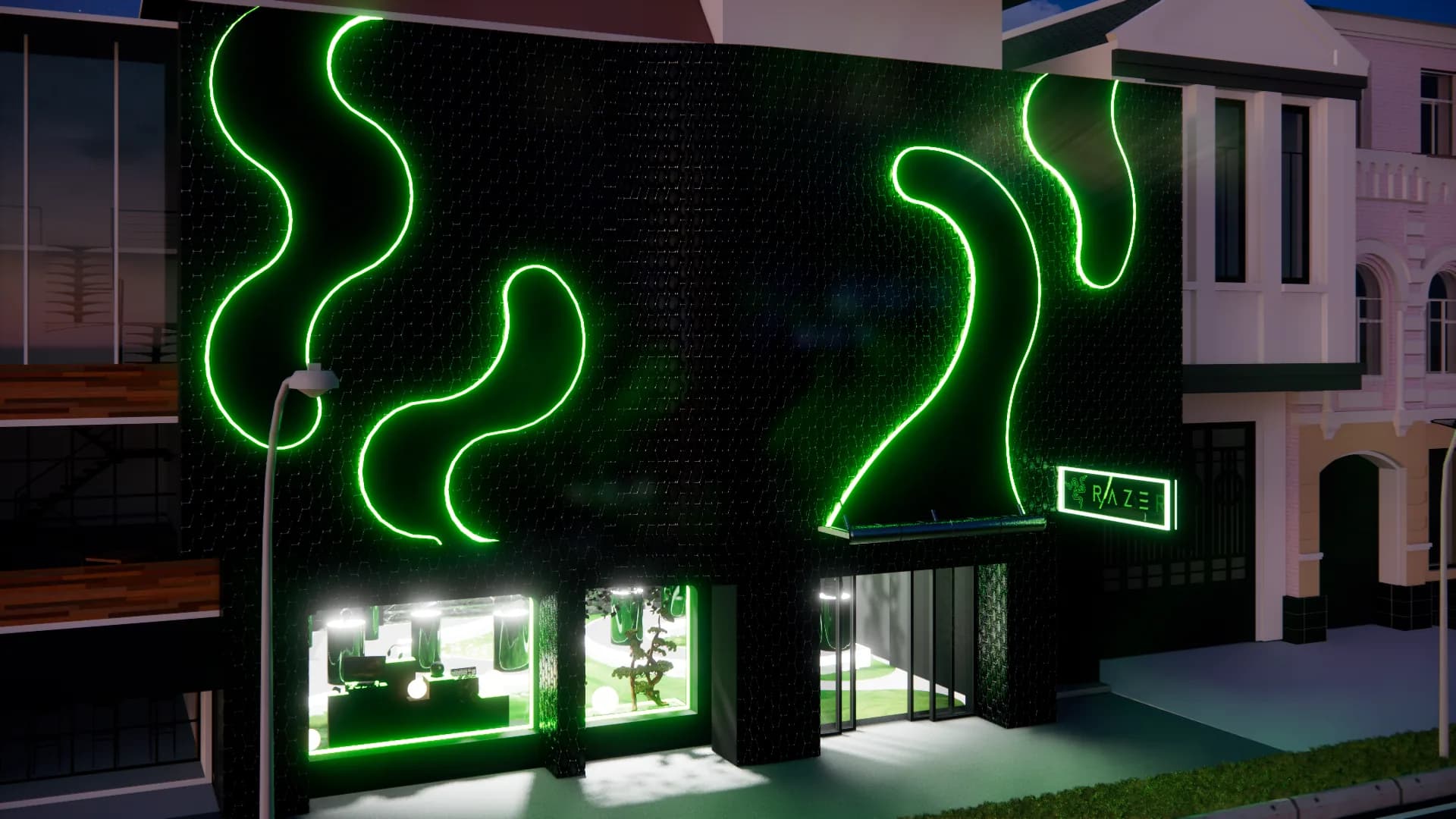 Into the Wild Wood of Razer: night façade