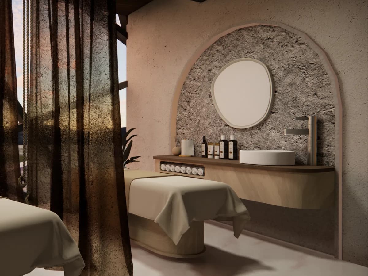 Persephone’s Magic Pearl: spa material detail