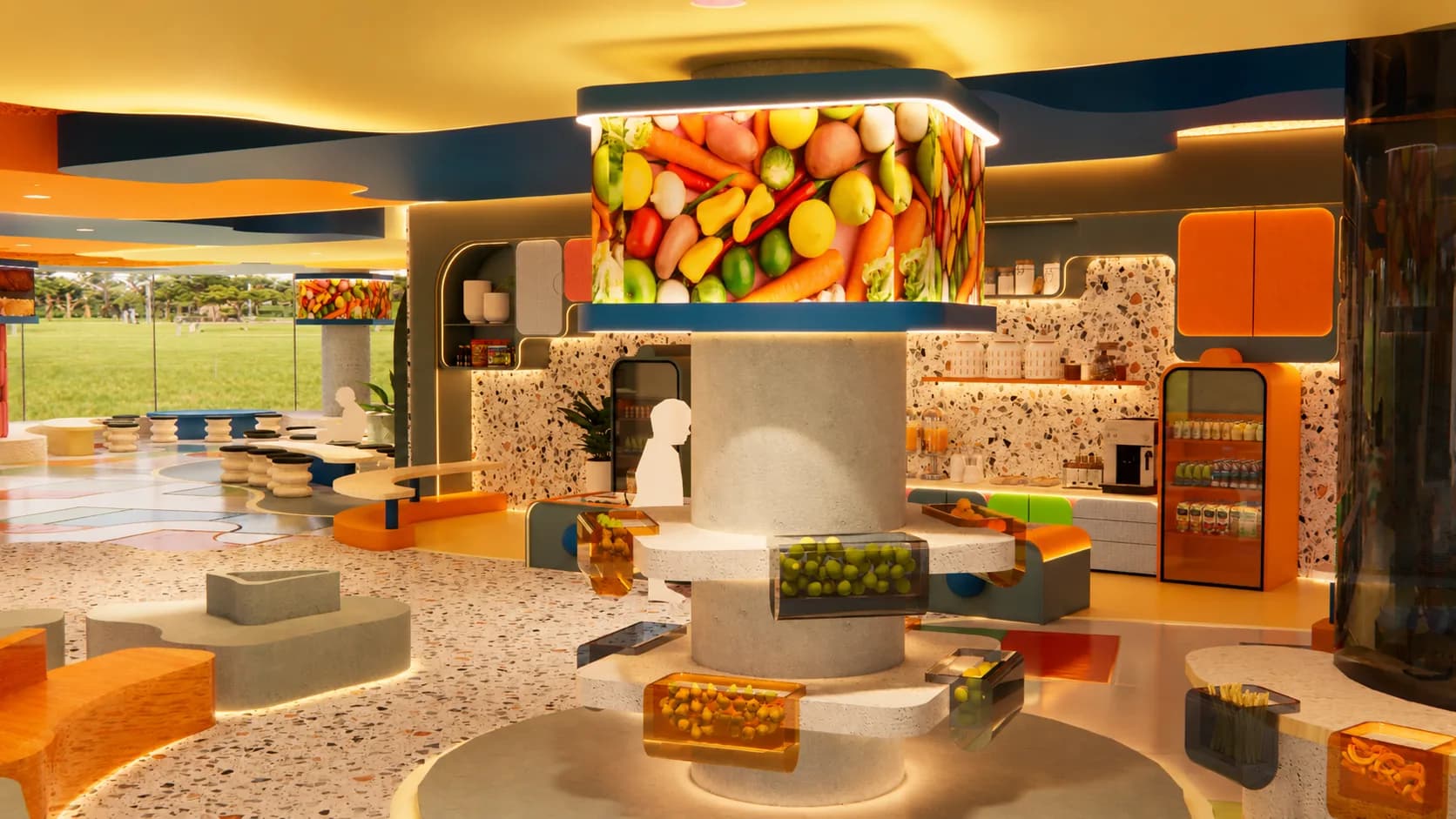 Piece by Piece: cafeteria activity island
