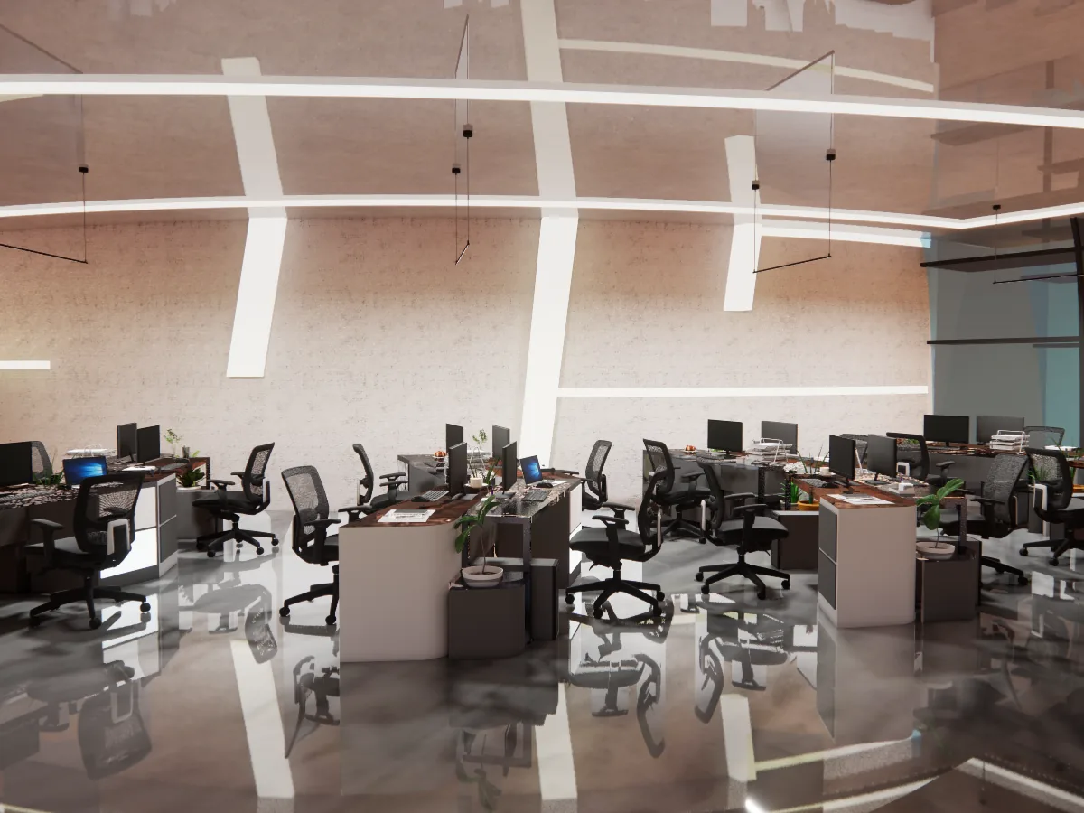 Infinity and Beyond: coworking lighting detail